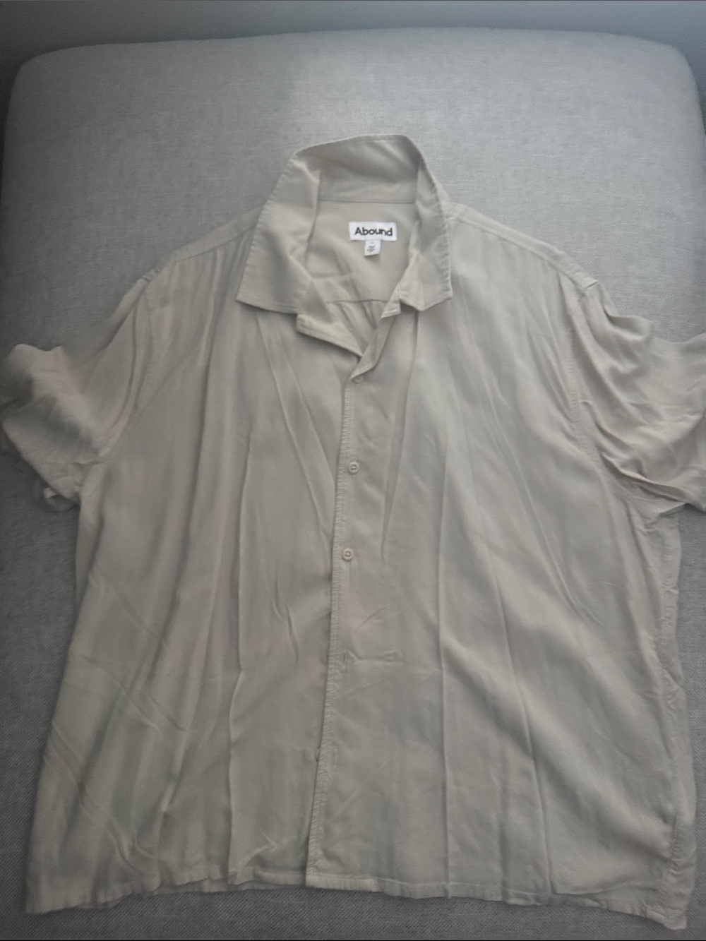 Abound Men’s Short Sleeve Button-Down Shirt in Light Beige
